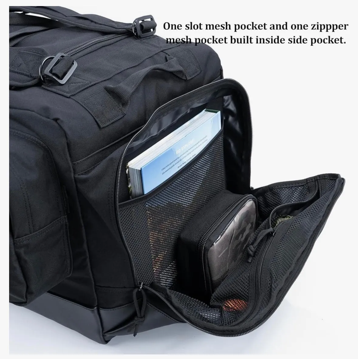 BACKFERRY Large Duffle Bag Duffel Pack with Backpack Shoulder Straps and Shoes Compartment 105L for Sports Travel Hunting Camping.