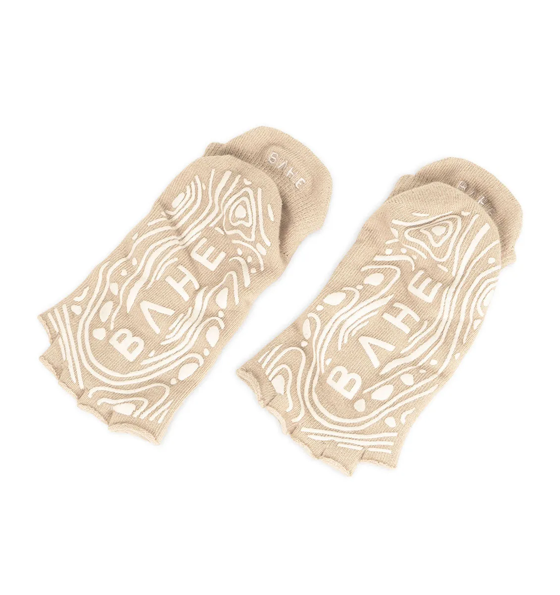 BAHE Grounded Grippy Open-Toe Socks - Dusty Beige
