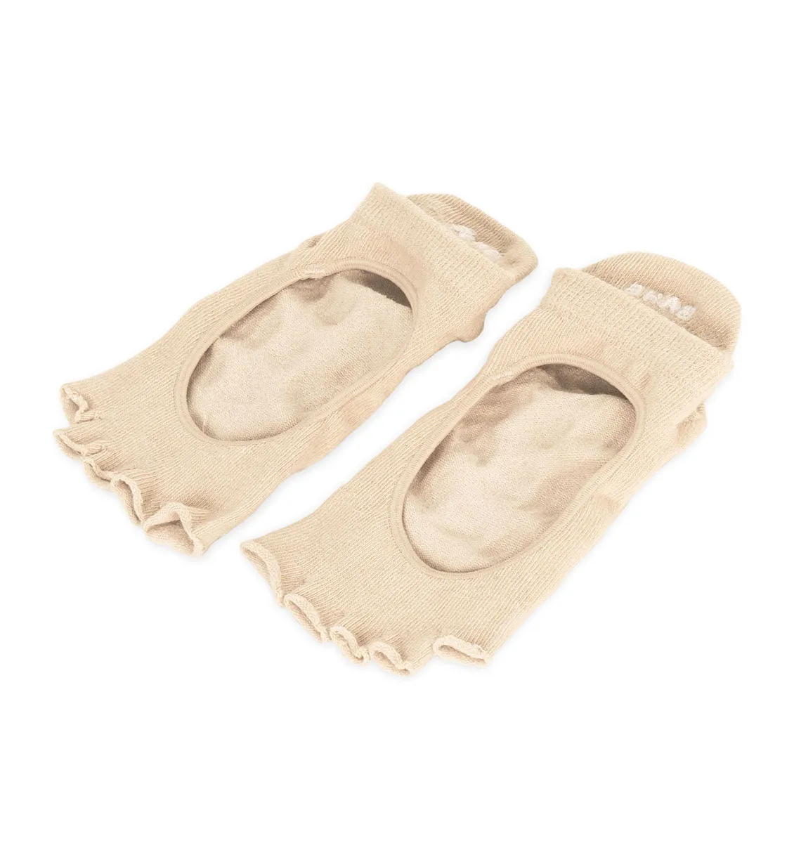 BAHE Grounded Grippy Open-Toe Socks - Dusty Beige