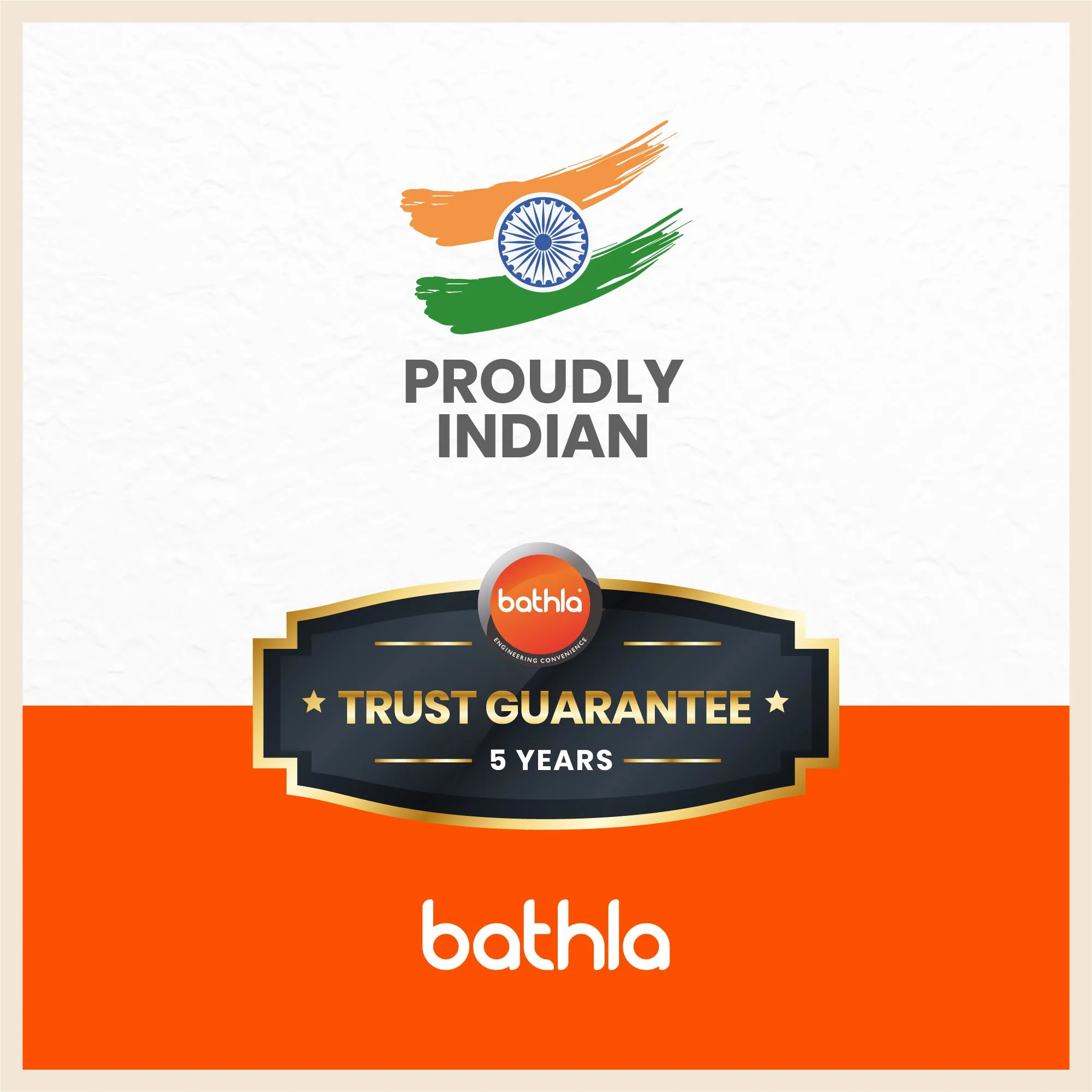 Bathla Prime 3 - Step Aluminium Ladder for Home with Multi Utility Support Handle - Orange