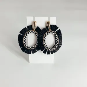 Black and White Circle Stud Earrings