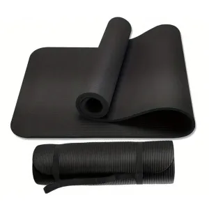 Black Pilates Mat 180 x 60 x 1.5cm