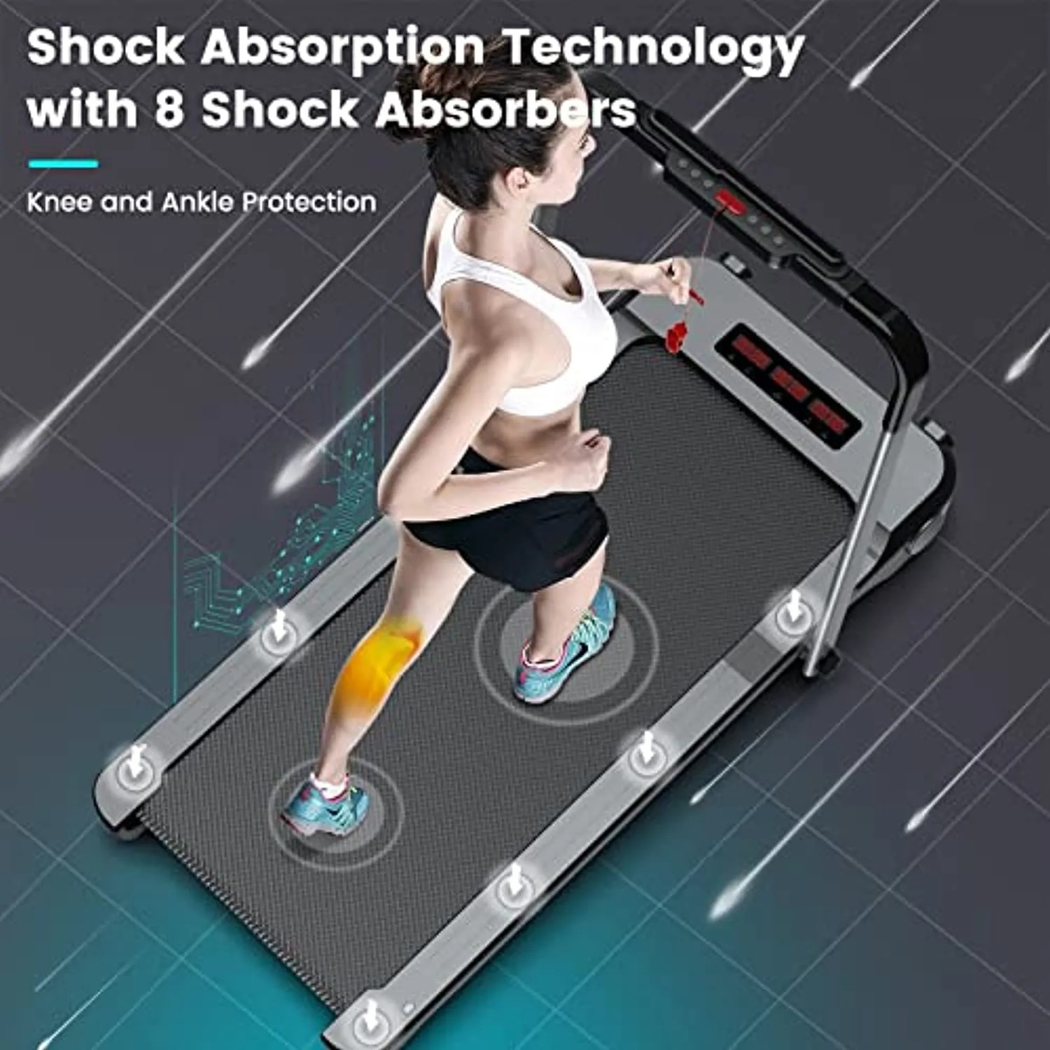Bobiber Under Desk Treadmill, 2 in 1 Folding Treadmill 265 lb Capacity 3.0 HP Widen Running Belt Walking Pad to Increase Productivity and Promote More Restful Sleep