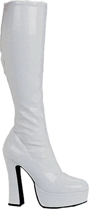 Boot Chacha White Size 9  Costume Accessories