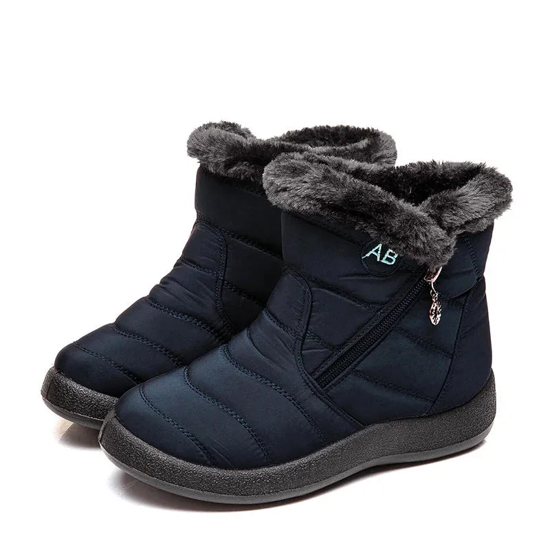 Boots Comfortable Women's Boots – Waterproof Shoes with Zipper, Soft Fur Winter Boots for Women, Botas Mujer Snow Shoes