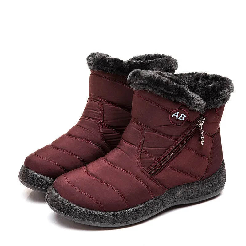 Boots Comfortable Women's Boots – Waterproof Shoes with Zipper, Soft Fur Winter Boots for Women, Botas Mujer Snow Shoes
