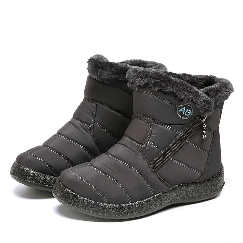 Boots Comfortable Women's Boots – Waterproof Shoes with Zipper, Soft Fur Winter Boots for Women, Botas Mujer Snow Shoes