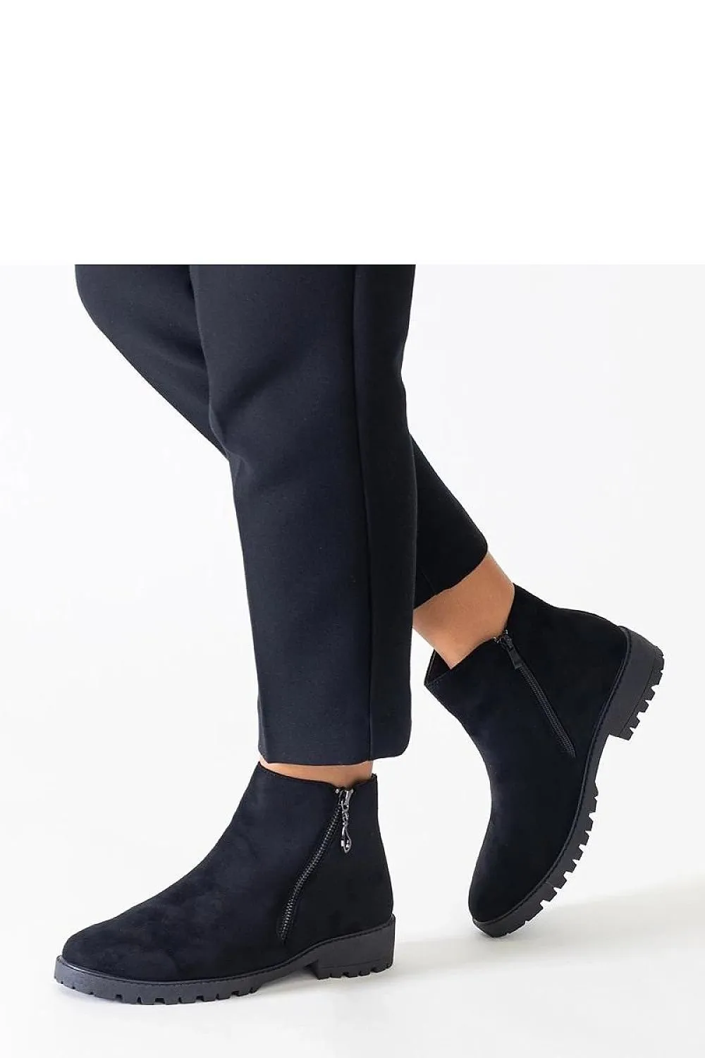 Brown ankle boots with metal inserts