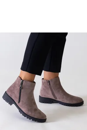 Brown ankle boots with metal inserts