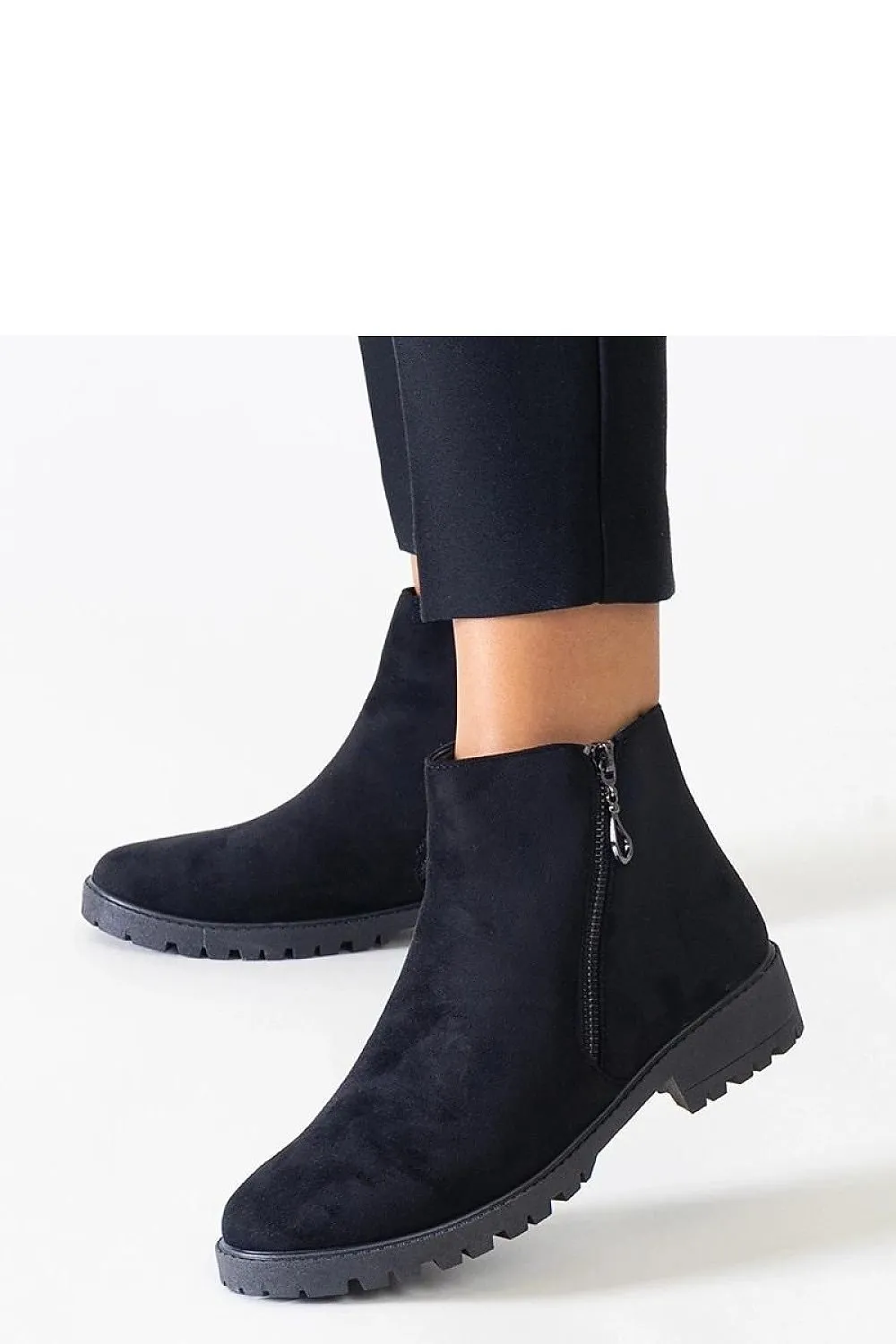 Brown ankle boots with metal inserts