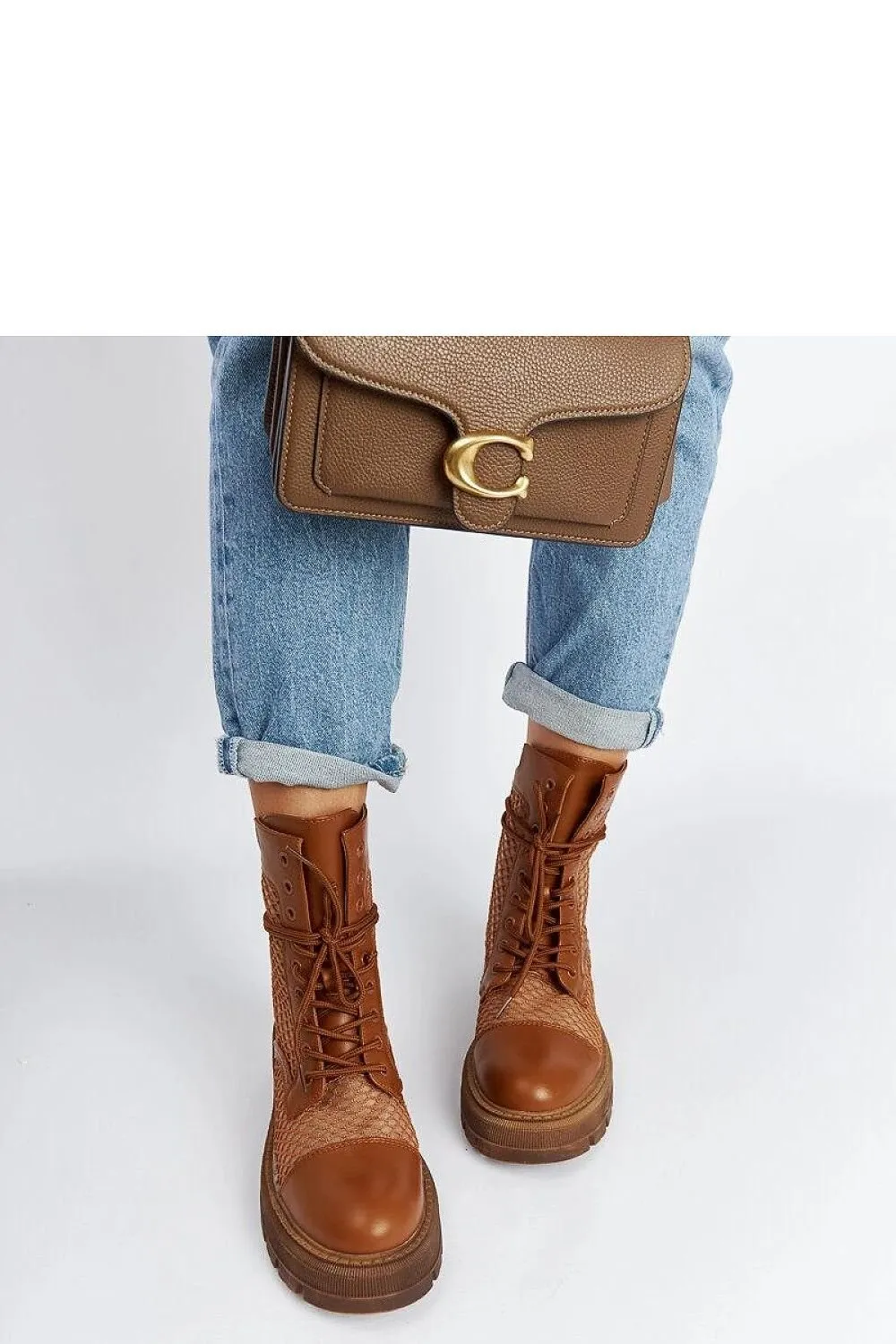 Brown translucent trappers shoes
