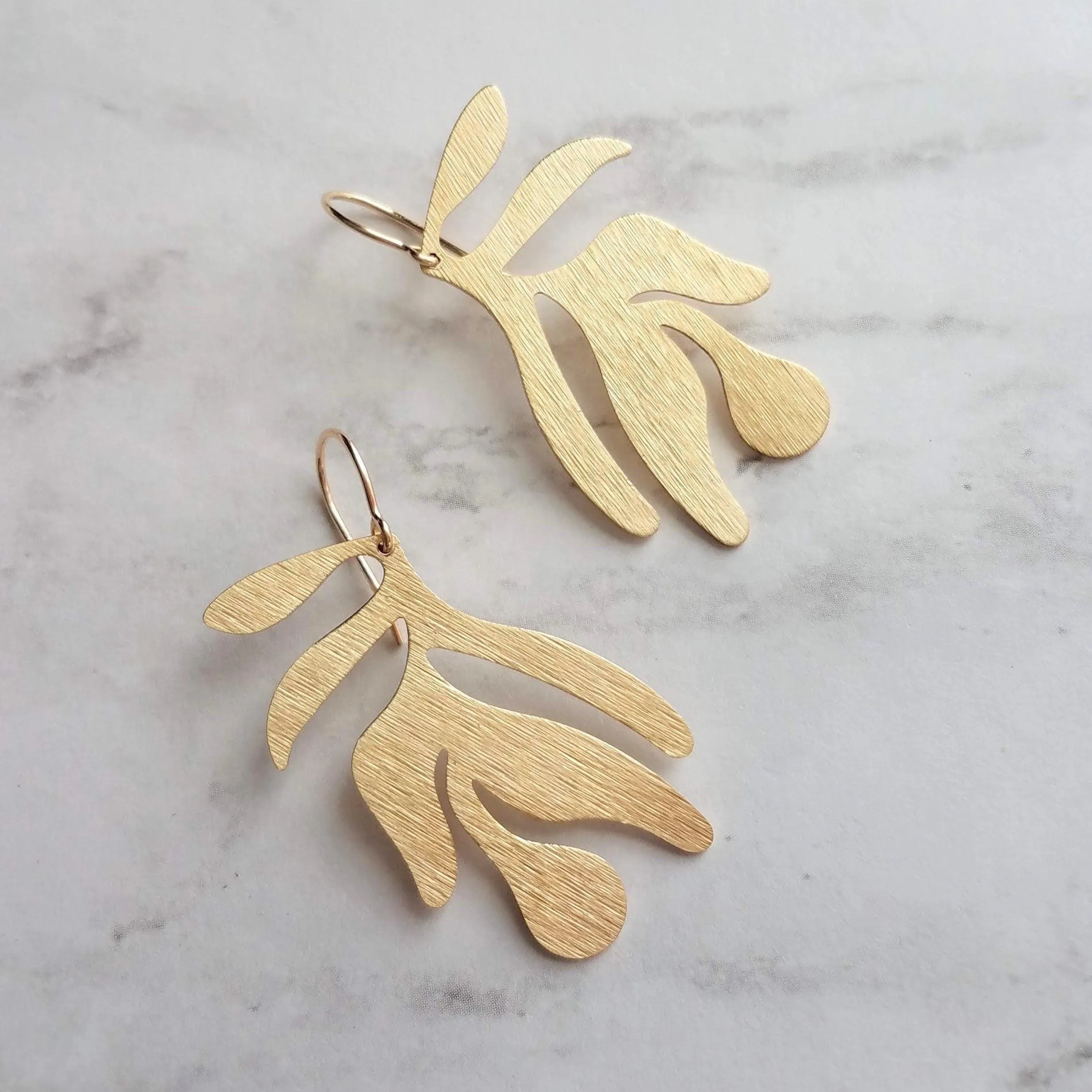 Burnt Orange Earrings, matte orange leaf earring, tropical leaf earring, monstera leaf, tropical earring, beach earring, large lightweight