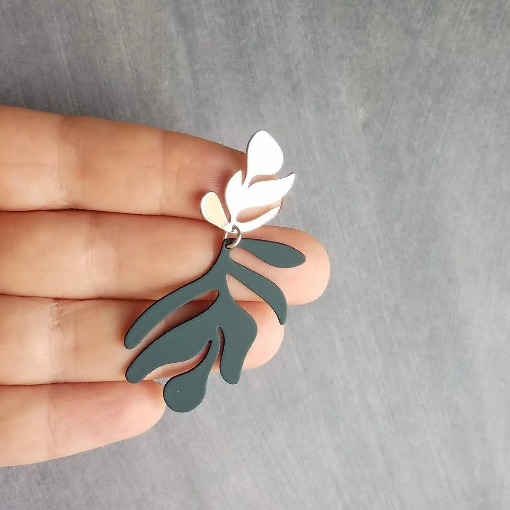 Burnt Orange Earrings, matte orange leaf earring, tropical leaf earring, monstera leaf, tropical earring, beach earring, large lightweight