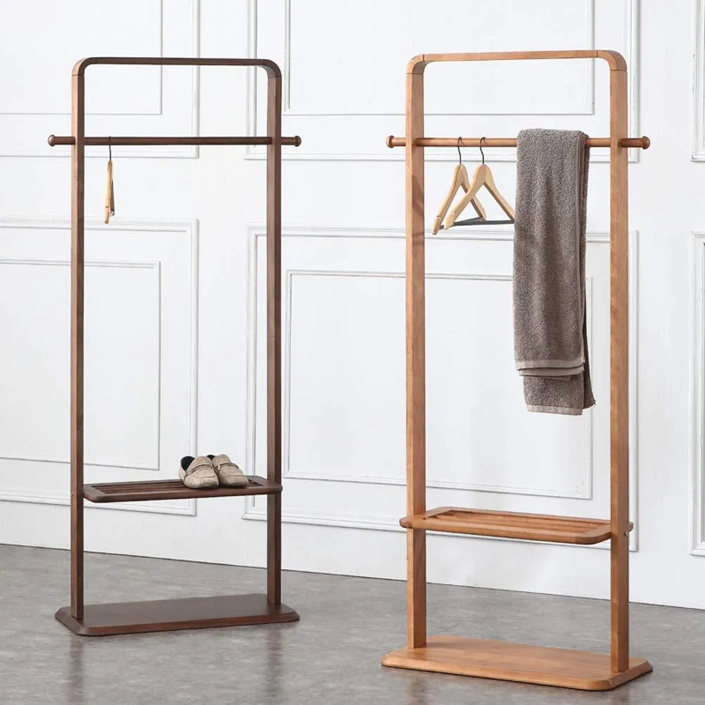 B.YDCM - Coat Rack Solid Wood Coat Rack Bedroom Floor Storage Hanger Simple Clothes Rack Home Hanger (Color : B)
