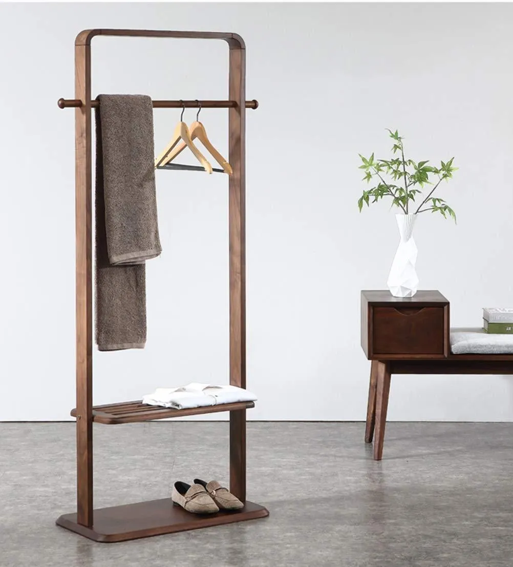B.YDCM - Coat Rack Solid Wood Coat Rack Bedroom Floor Storage Hanger Simple Clothes Rack Home Hanger (Color : B)
