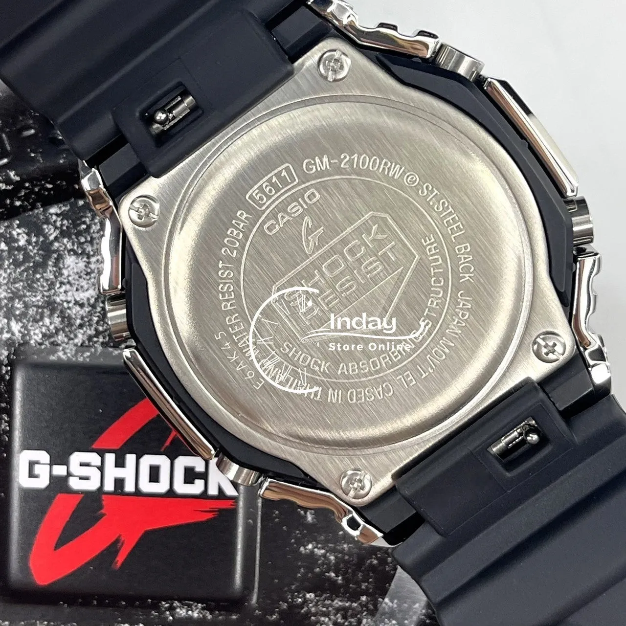 Casio G-Shock G-Steel Men's Watch GM-2100RW-1A Bio-based Resin Band Shock Resistant Mineral Glass