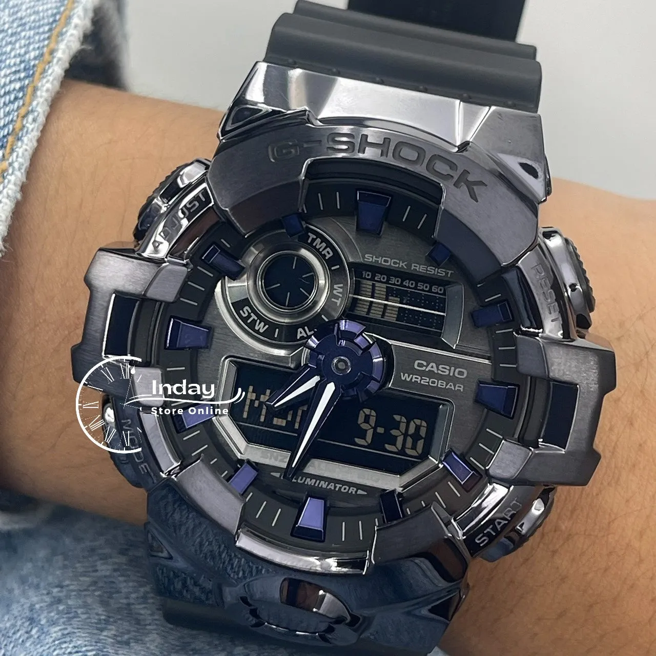 Casio G-Shock G-Steel Men's Watch GM-700P-6A Resin Band Shock Resistant Mineral Glass Battery Life 5-Years