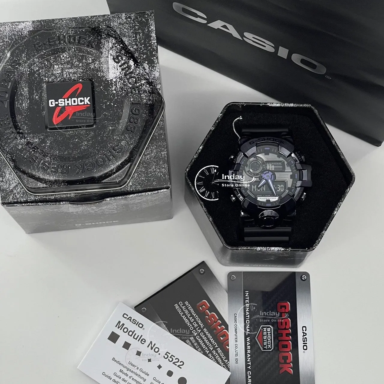 Casio G-Shock G-Steel Men's Watch GM-700P-6A Resin Band Shock Resistant Mineral Glass Battery Life 5-Years