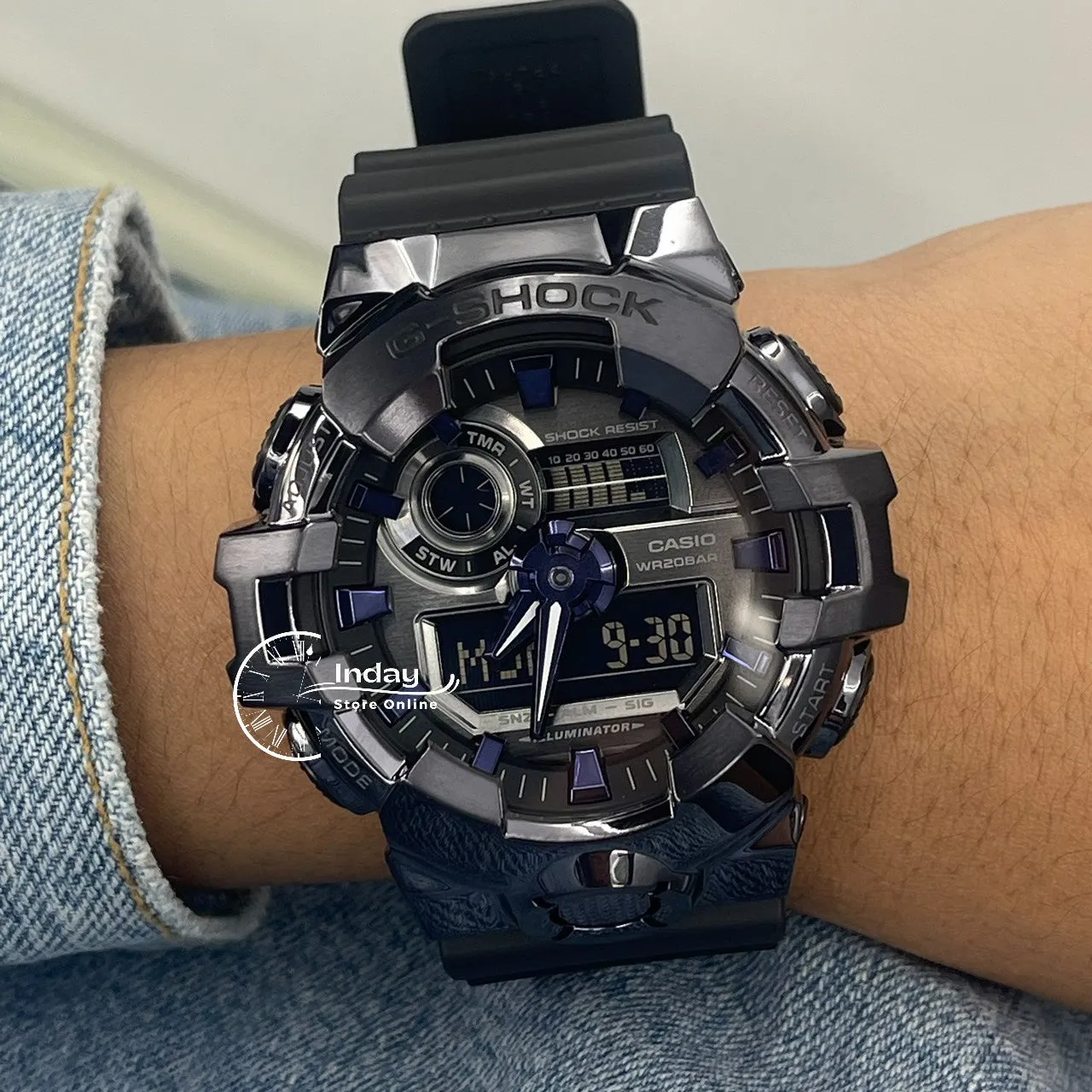 Casio G-Shock G-Steel Men's Watch GM-700P-6A Resin Band Shock Resistant Mineral Glass Battery Life 5-Years