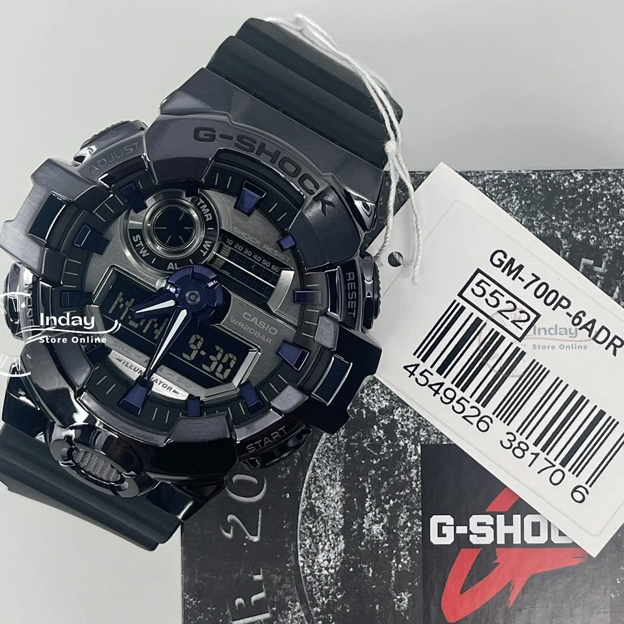 Casio G-Shock G-Steel Men's Watch GM-700P-6A Resin Band Shock Resistant Mineral Glass Battery Life 5-Years