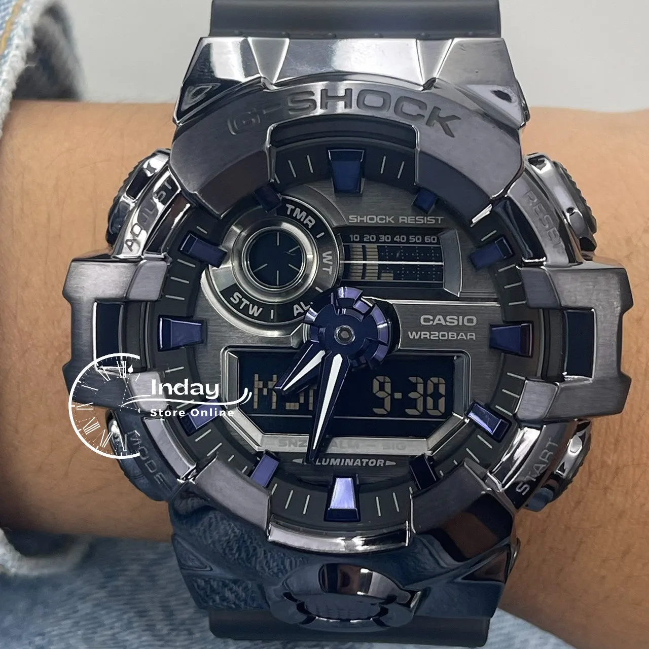 Casio G-Shock G-Steel Men's Watch GM-700P-6A Resin Band Shock Resistant Mineral Glass Battery Life 5-Years
