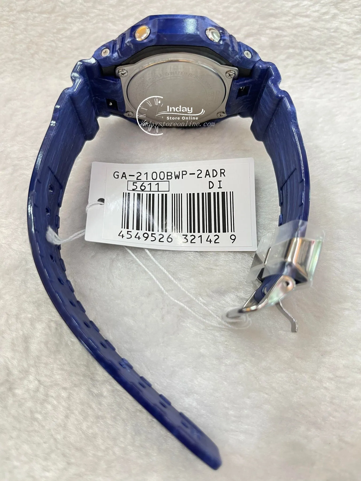 Casio G-Shock Men's Watch GA-110BWP-2A Analog-Digital GA-110 Series Blue and White Porcelain