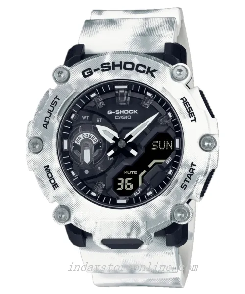 Casio G-Shock Men's Watch GA-2200GC-7A Analog-Digital GA-2200 Series Camouflage Frozen Forest Series Sporty Design Carbon Core Guard Structure