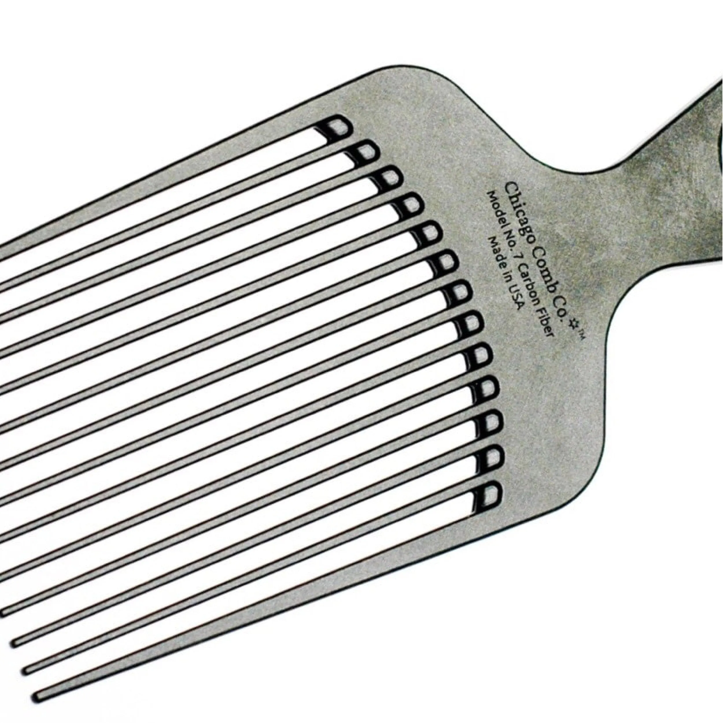 Chicago Comb - Model No. 07 - Carbon Fiber Pick Comb