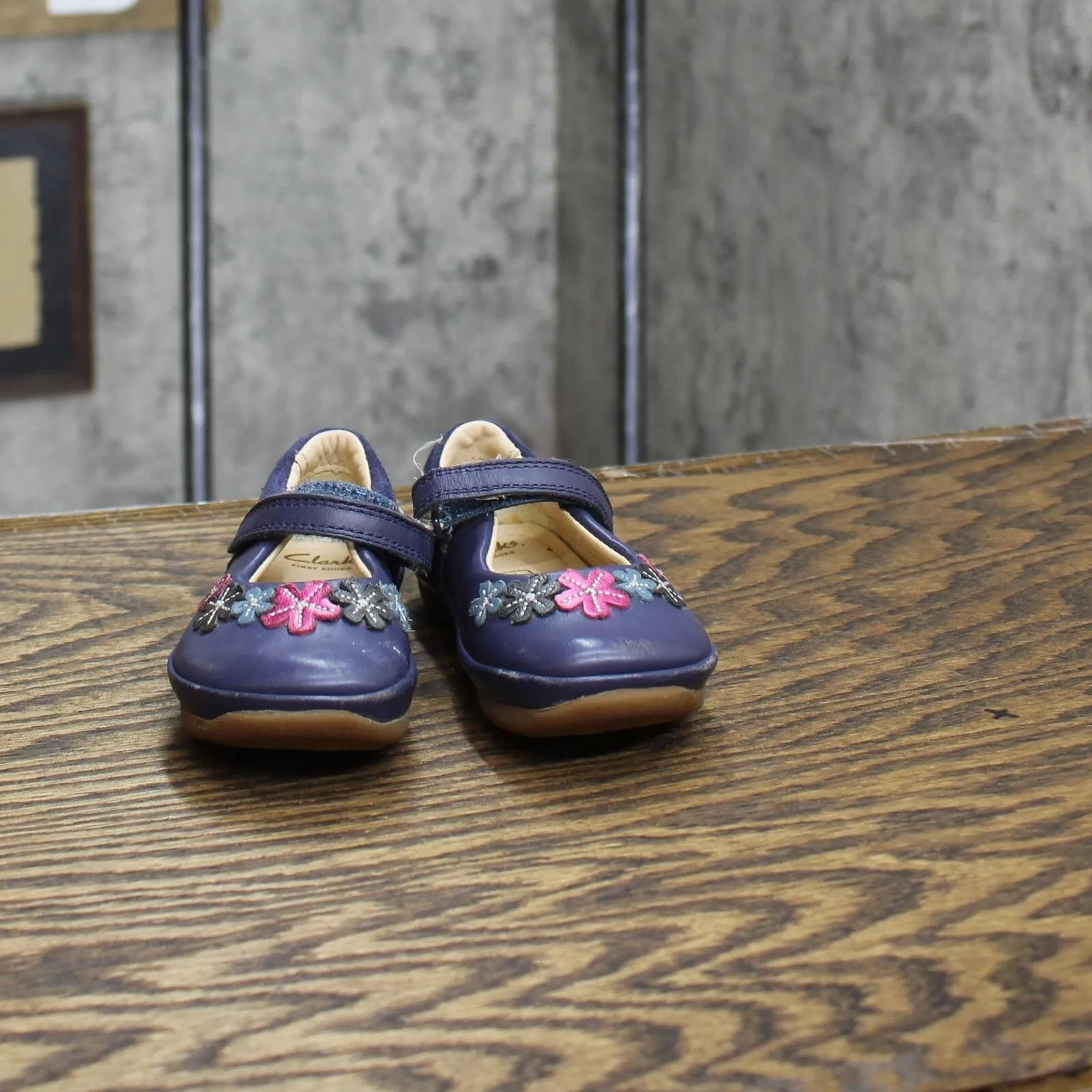 Clarks Toddler Girls Slip On Strap Shoes 1668fa3f5cfbc0 Blue Floral 5M
