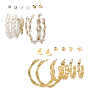 Combo of 12 Pair Cross Hoop and Studs Earrings