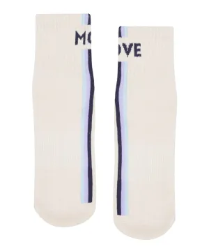 Crew Non Slip Grip Socks - Stellar Stripes Milk