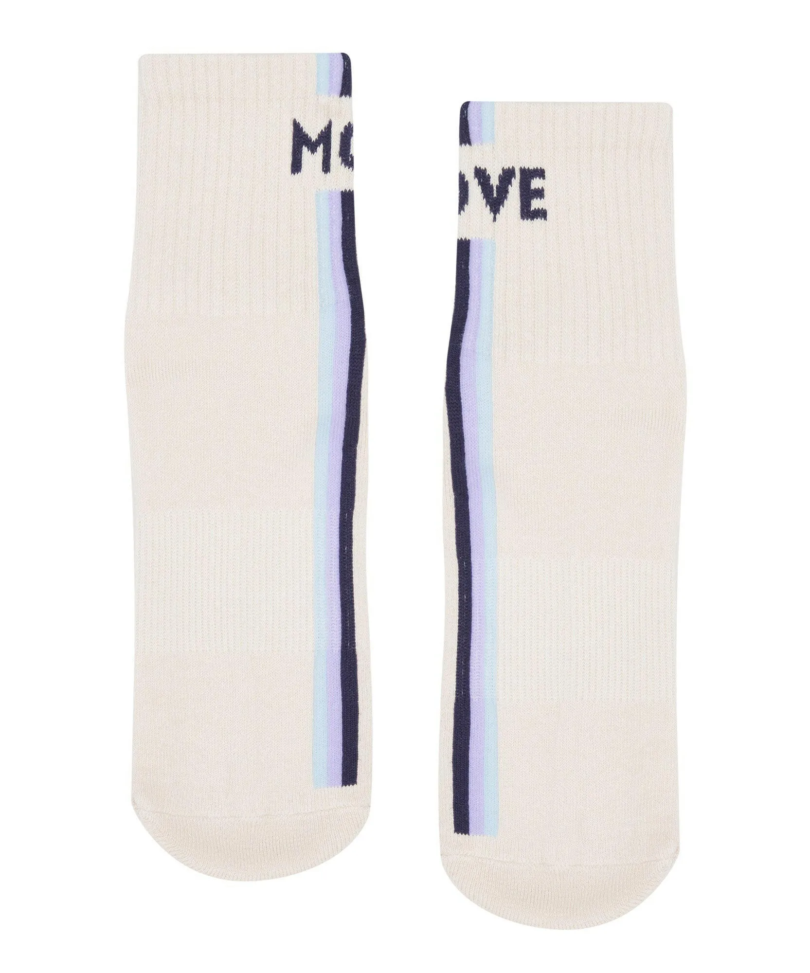 Crew Non Slip Grip Socks - Stellar Stripes Milk