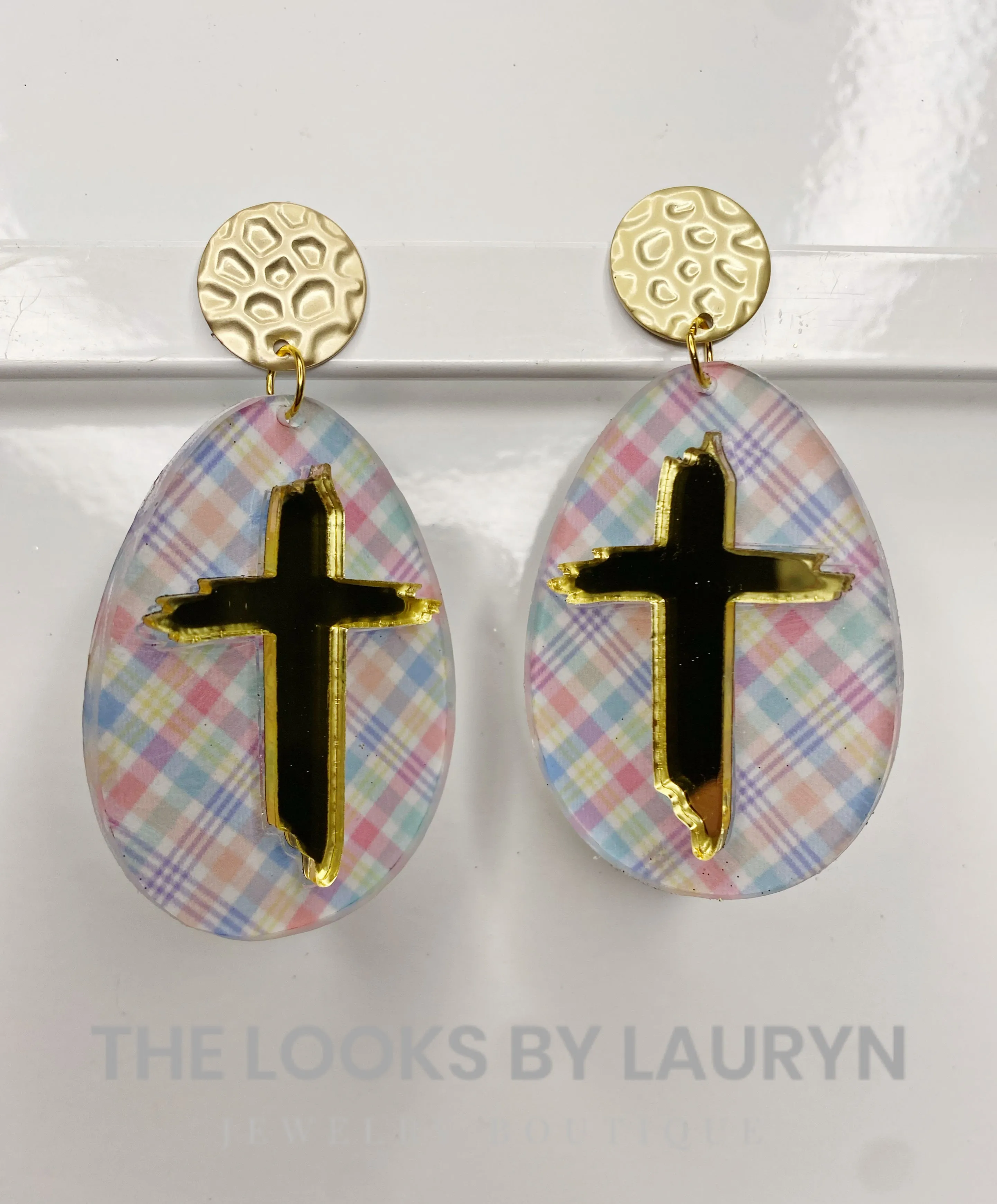 Cross Easter Egg Earrings