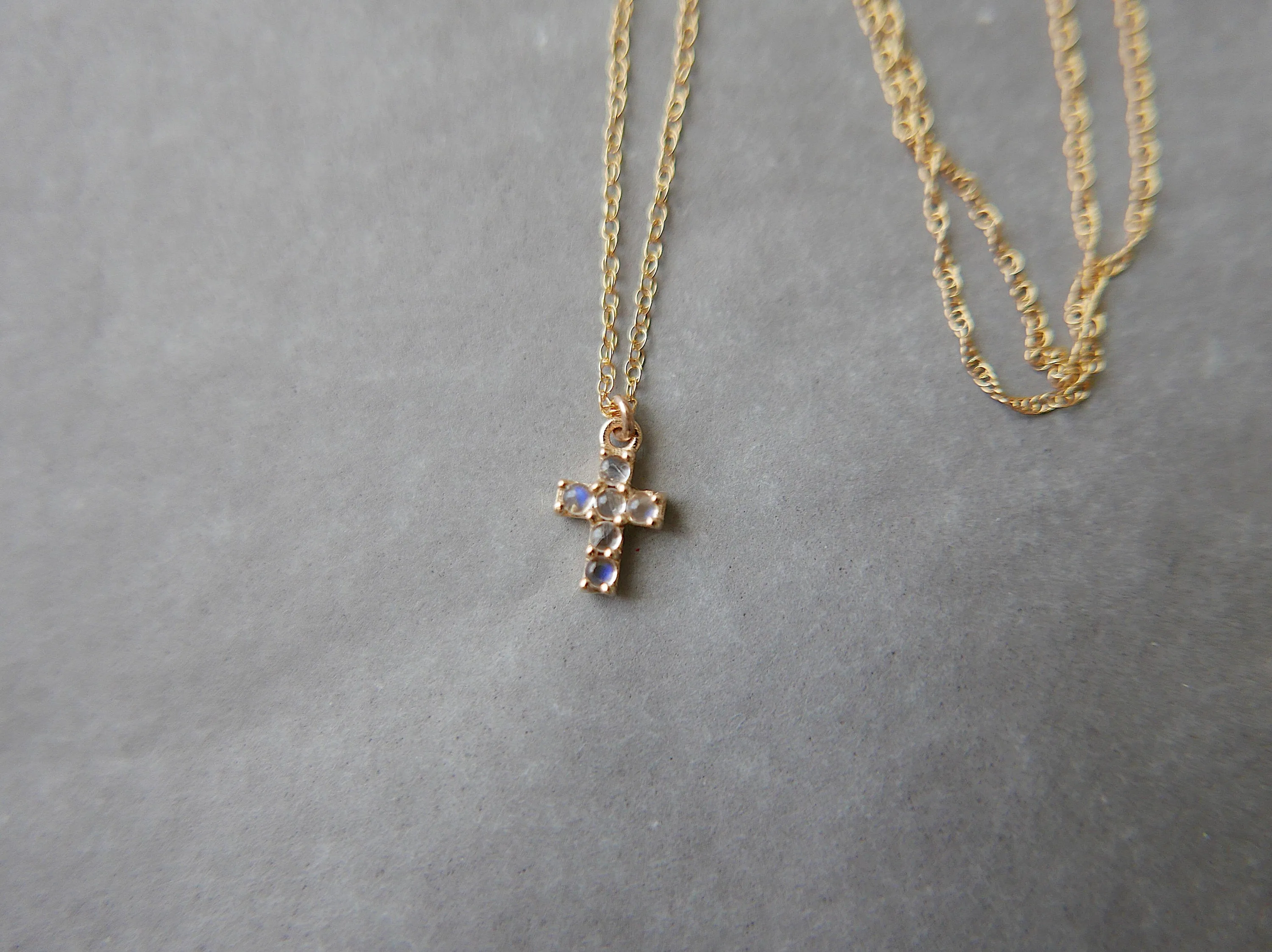Cross Moonstone Necklace