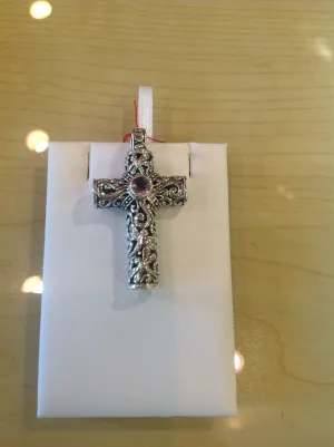 Cylindrical Cross Sterling Silver Pendant