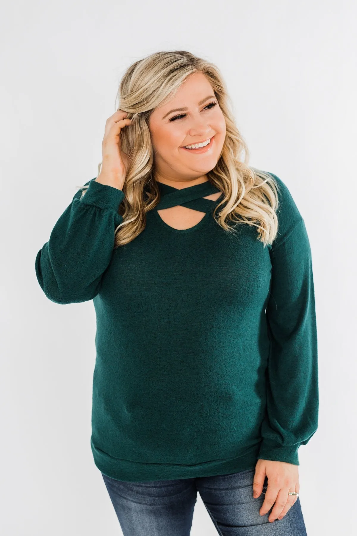 Dance The Day Away Criss Cross Top- Emerald Green