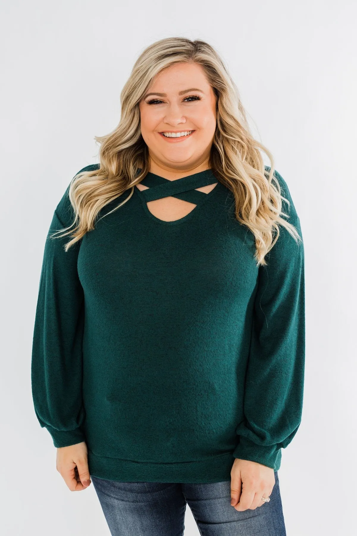Dance The Day Away Criss Cross Top- Emerald Green