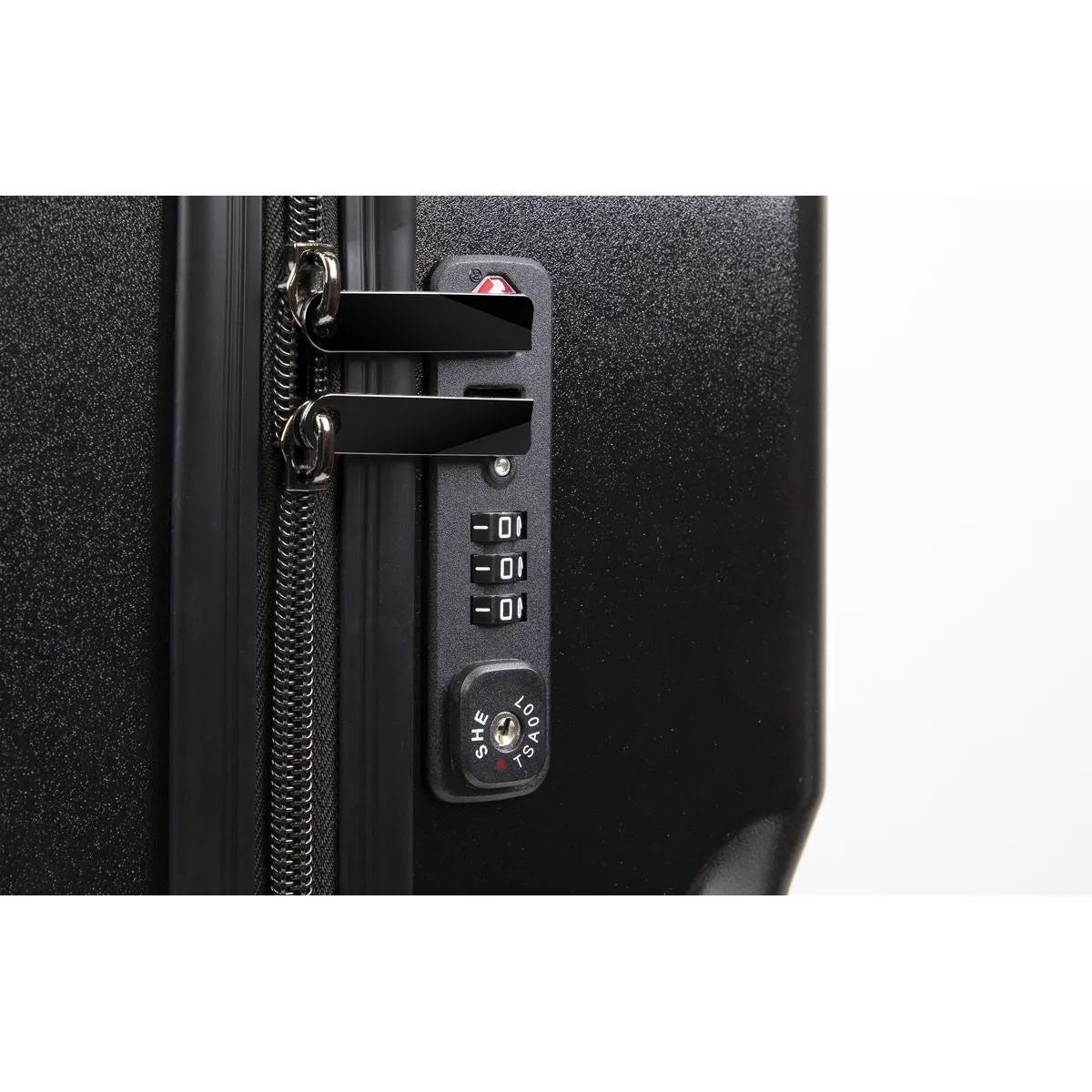 Dellonda 3-Piece Lightweight ABS Luggage Set  - 20", 24", 28" - Black - DL10