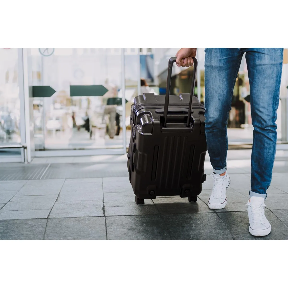 Dellonda 3-Piece Lightweight ABS Luggage Set  - 20", 24", 28" - Black - DL10