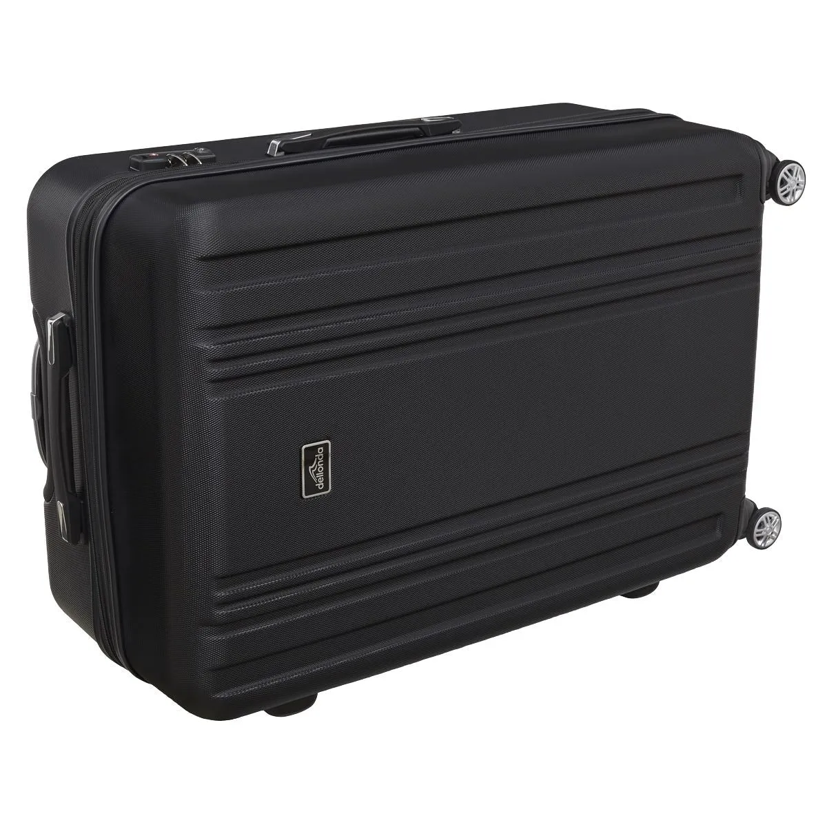 Dellonda 3-Piece Lightweight Luggage Suitcase Trolley Set ABS TSA Lock Black