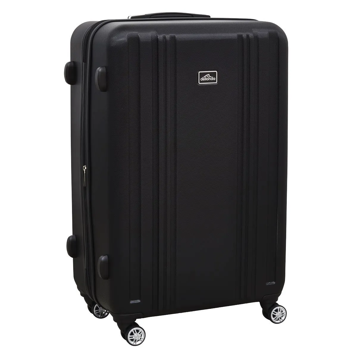 Dellonda 3-Piece Lightweight Luggage Suitcase Trolley Set ABS TSA Lock Black