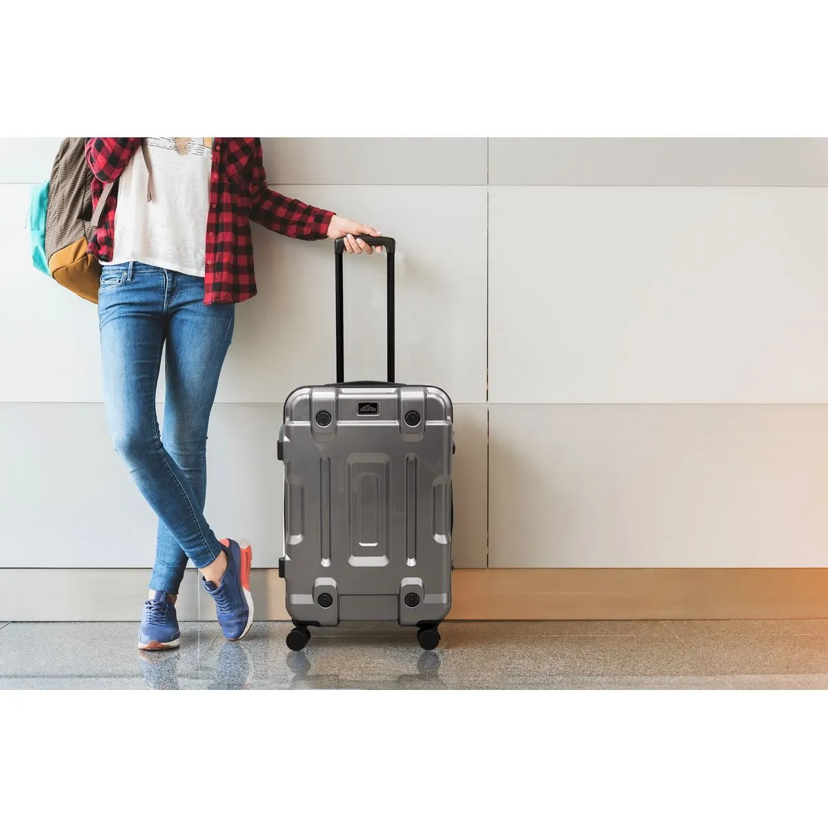 Dellonda 3pc Lightweight ABS Luggage Set  - 20", 24", 28" - Silver - DL9
