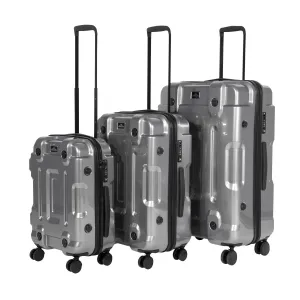 Dellonda 3pc Lightweight ABS Luggage Set  - 20", 24", 28" - Silver - DL9