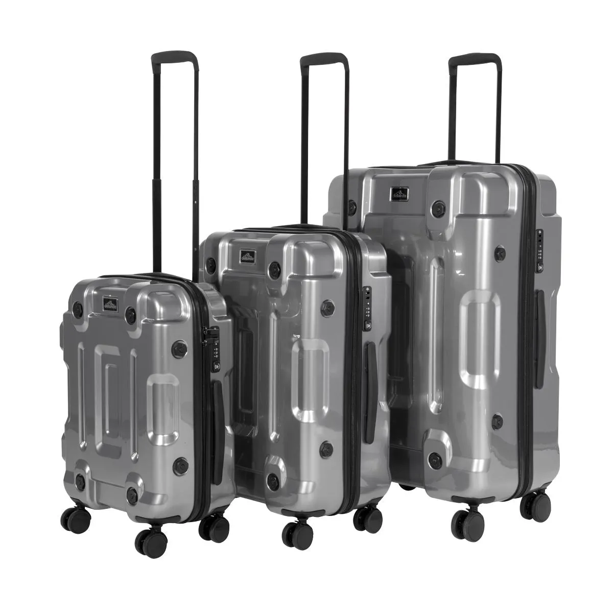 Dellonda 3pc Lightweight ABS Luggage Set  - 20", 24", 28" - Silver - DL9
