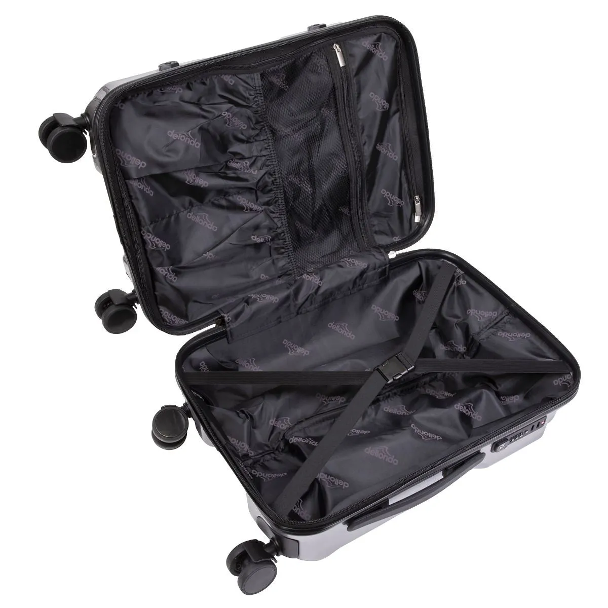 Dellonda 3pc Lightweight ABS Luggage Set  - 20", 24", 28" - Silver - DL9