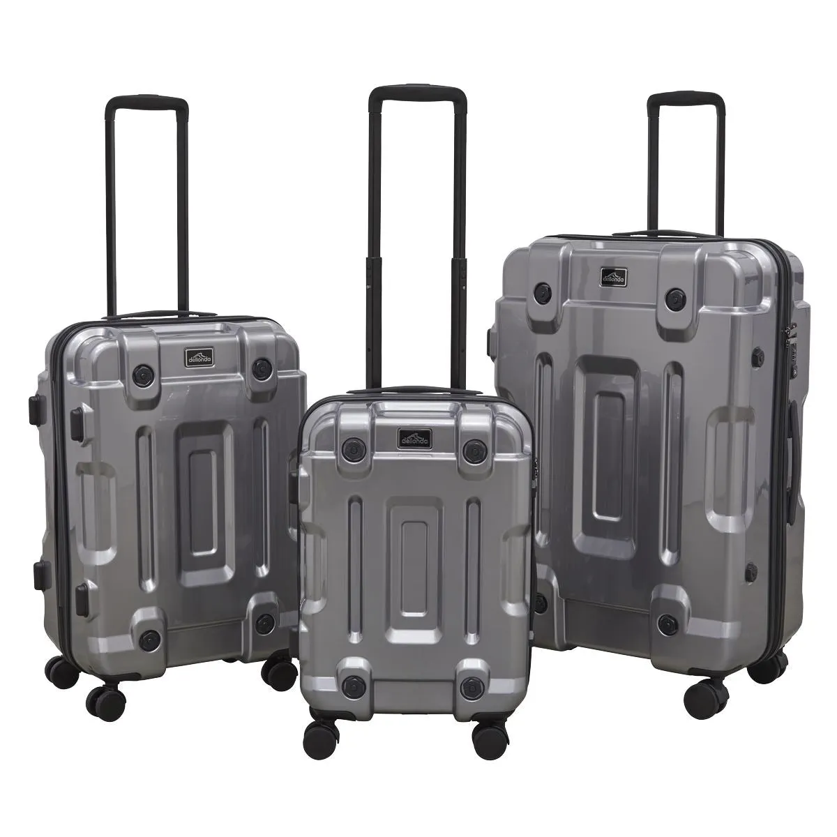 Dellonda 3pc Lightweight ABS Luggage Set  - 20", 24", 28" - Silver - DL9