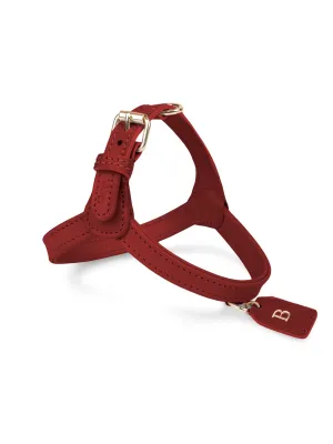 Dog Harness Leather Red