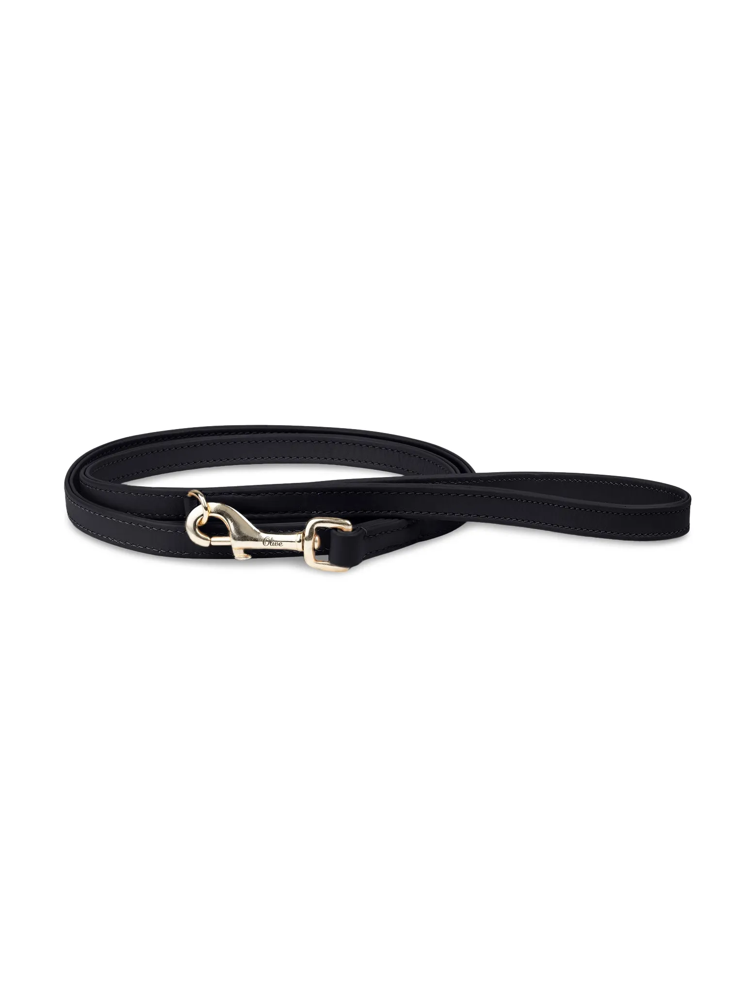 Dog Leash Leather Black
