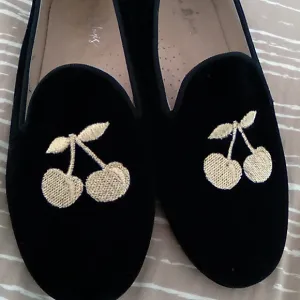 Don Louis black velvet gold cherry girls shoes size 31 eu