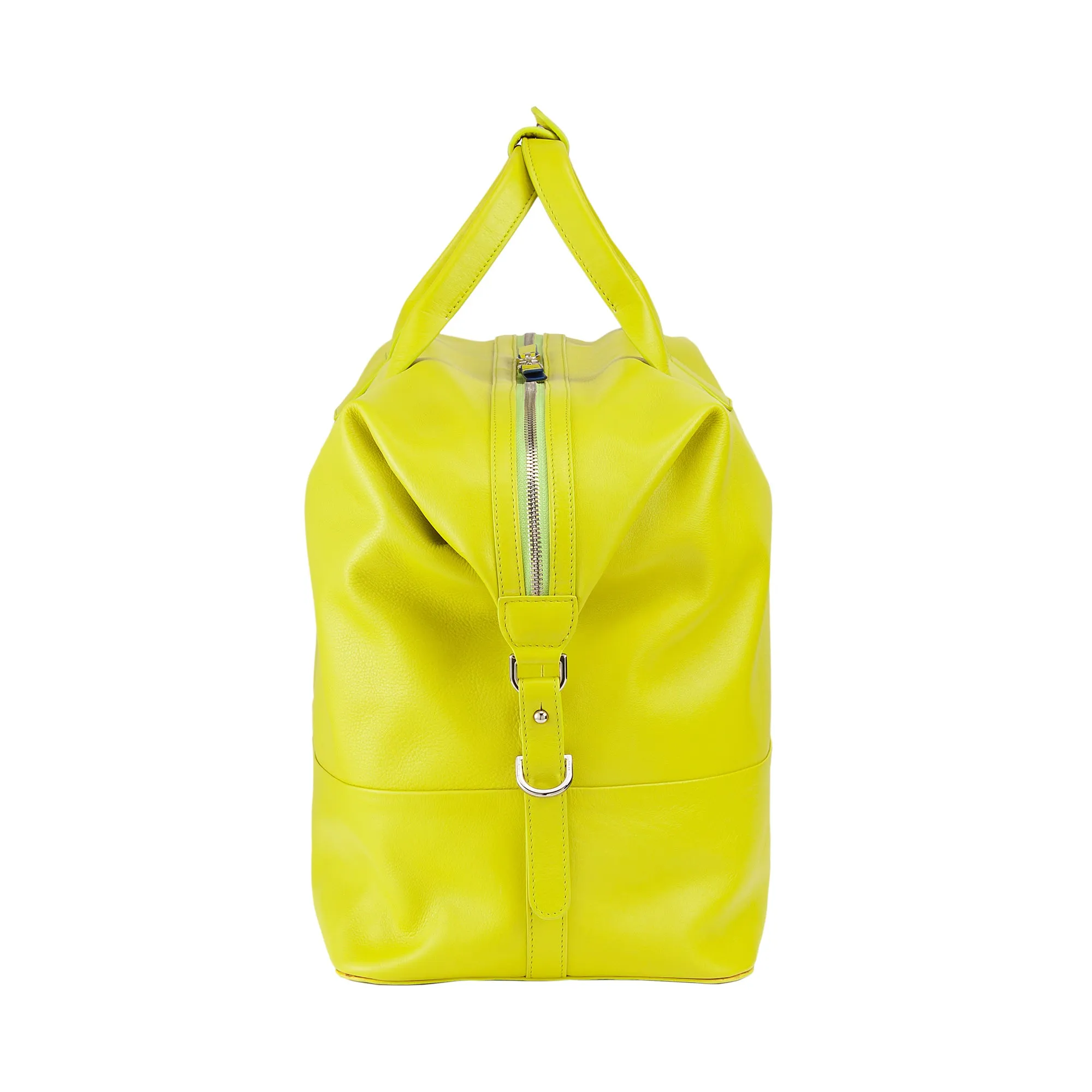 DUDU Borsone Travel Boat Men's Woman In Leather, Weekend Bag with two handles, hand luggage or shoulder strap 28 liters with zipper
